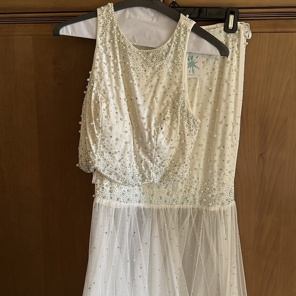 Say Yes to The Prom Dress White with Pearls and Rhinestones - Picture 2 of 5